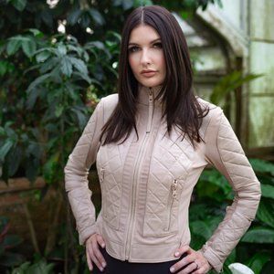 Blanc Noir Leather Moto Jacket - Pink Small